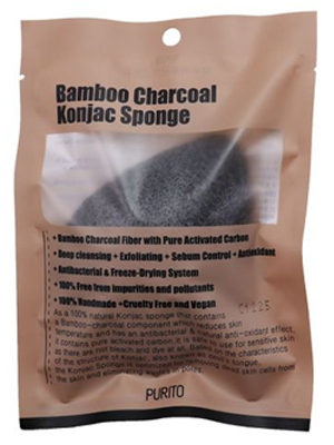 PURITO Bamboo Charcoal Konjac Sponge